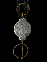 Load image into Gallery viewer, Silver Fibula Collection on Leather Thongs
