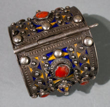 Load image into Gallery viewer, Algerian Enameled Cuffs with Red Coral
