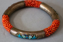 Load image into Gallery viewer, Manchurian Gilt silver and Coral Chinese Bangle
