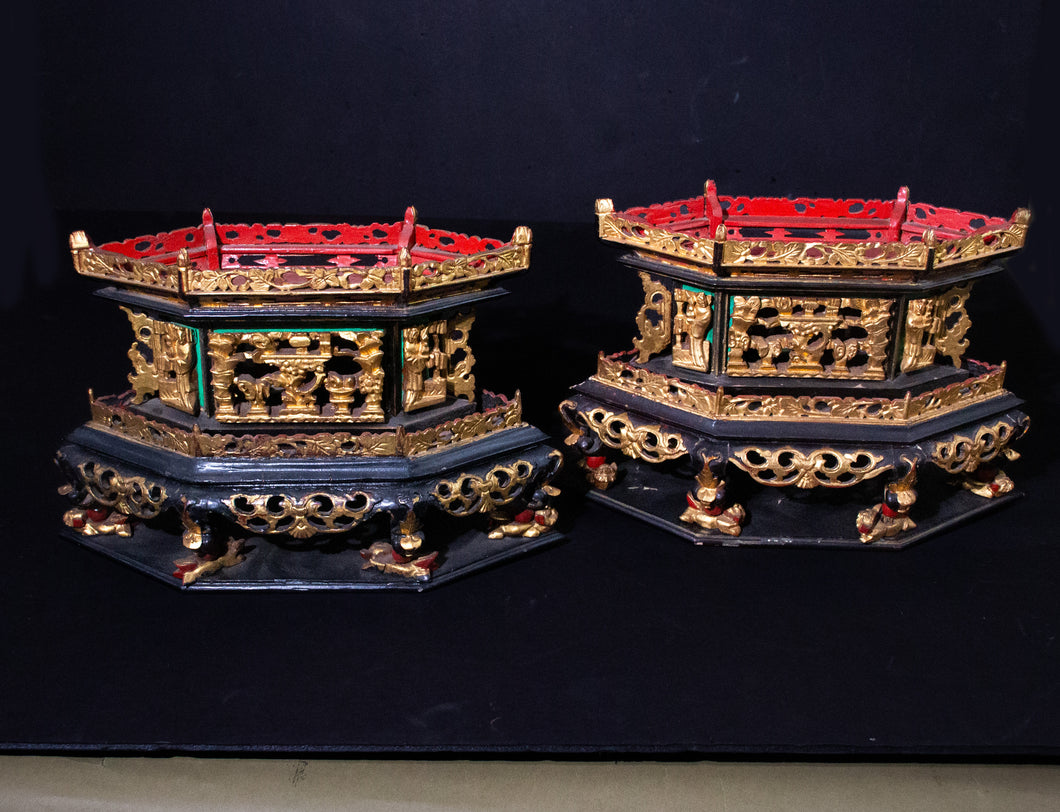 Pair of Chinese Offering Pedestals for the Straits Chinese Market