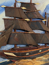 Load image into Gallery viewer, Folk Art  Antique Clipper Ship Wall Plaque
