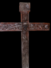 Load image into Gallery viewer, A Rare Folk Art Oddfellows  Crucifix with Symbols of the Crucifix
