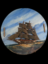 Load image into Gallery viewer, Folk Art  Antique Clipper Ship Wall Plaque
