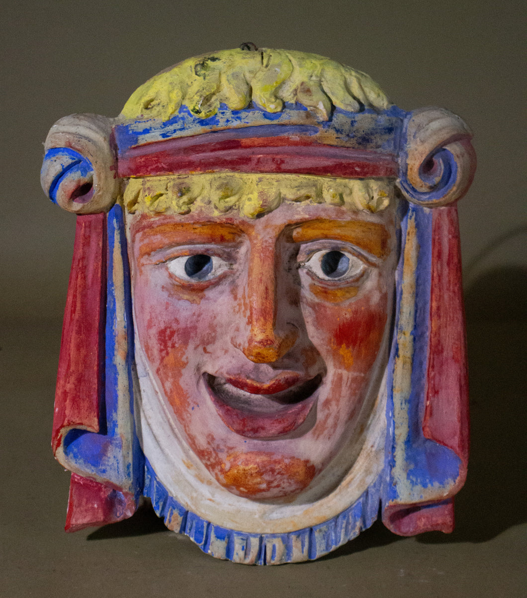 Plaster Polychromed Vintage Mythology Mask