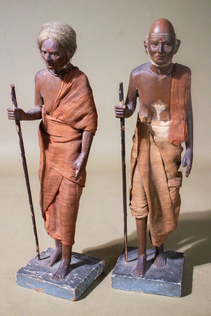 Pair of Victorian  Ethnography display Diorama figures