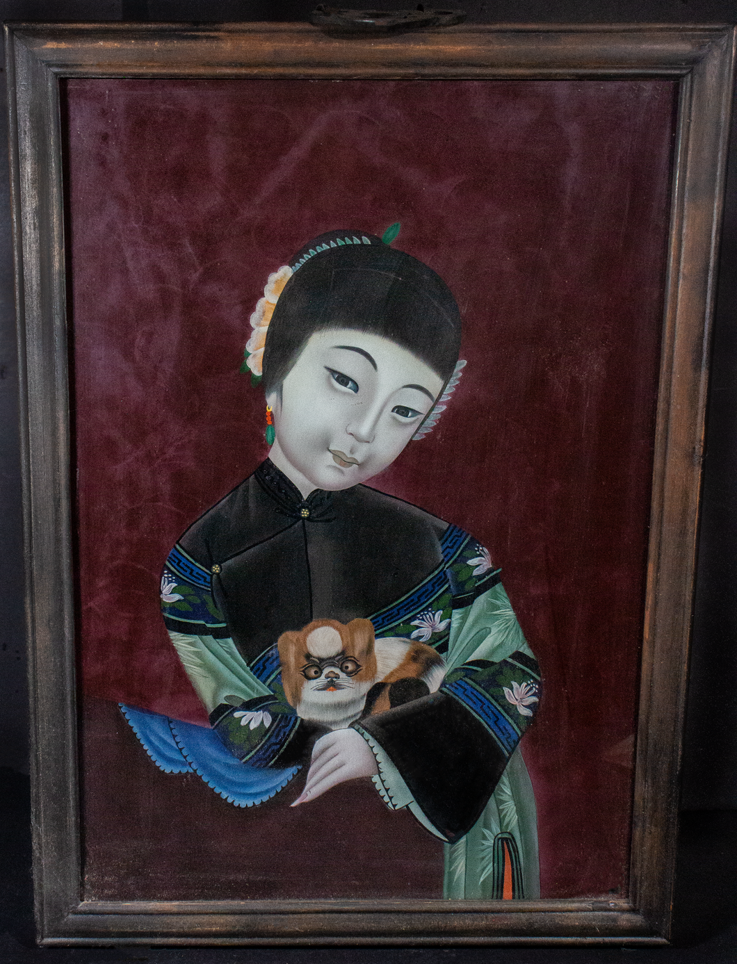 Antique Chinese Reverse  Glass Painting