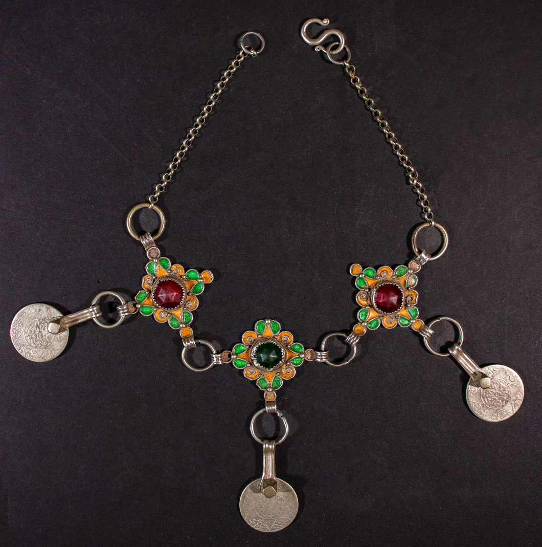 Silver Enameled Choker from Tiznit , Morocco