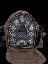 Load image into Gallery viewer, Silver Tibetan Gau with  Auspicious Symbols in Padded Case
