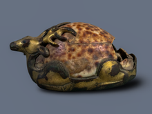 Load image into Gallery viewer, Han Period Deer Form Gilt Bronze Mat Weight
