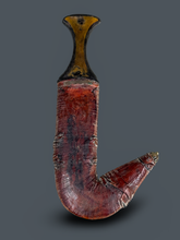 Load image into Gallery viewer, Antique Khanjar  Leather Sheath with Inlaid Gilt Silver Filigree  From Oman
