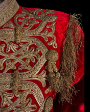 Load image into Gallery viewer, Antique Afghanistan Velvet and Gold Soutache Embroidered Dress
