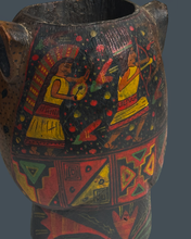 Load image into Gallery viewer, Antique Carved Wood and Lacquer Kero Jaguar Head
