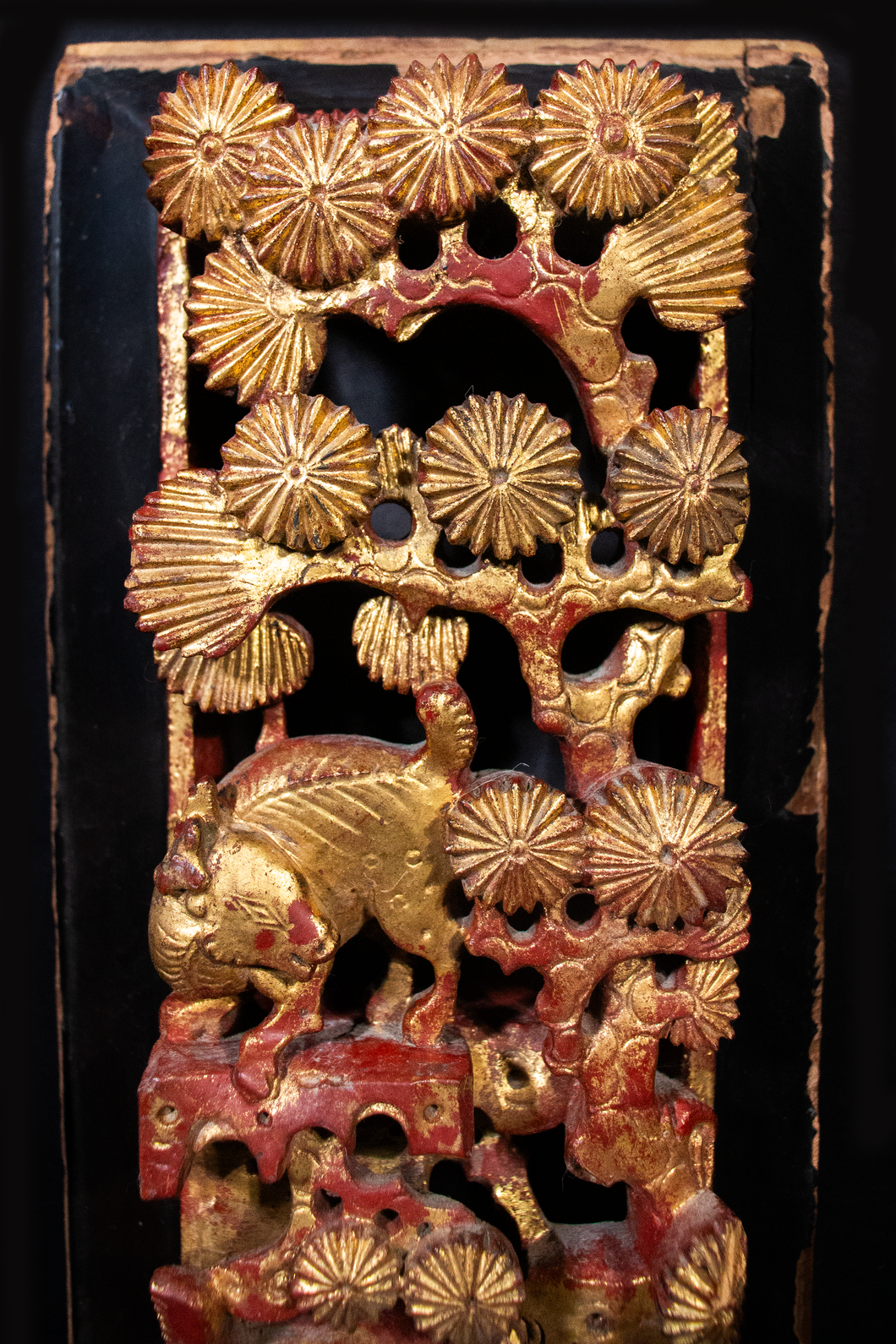 Wood and Lacquer Gilt Chinese Carving