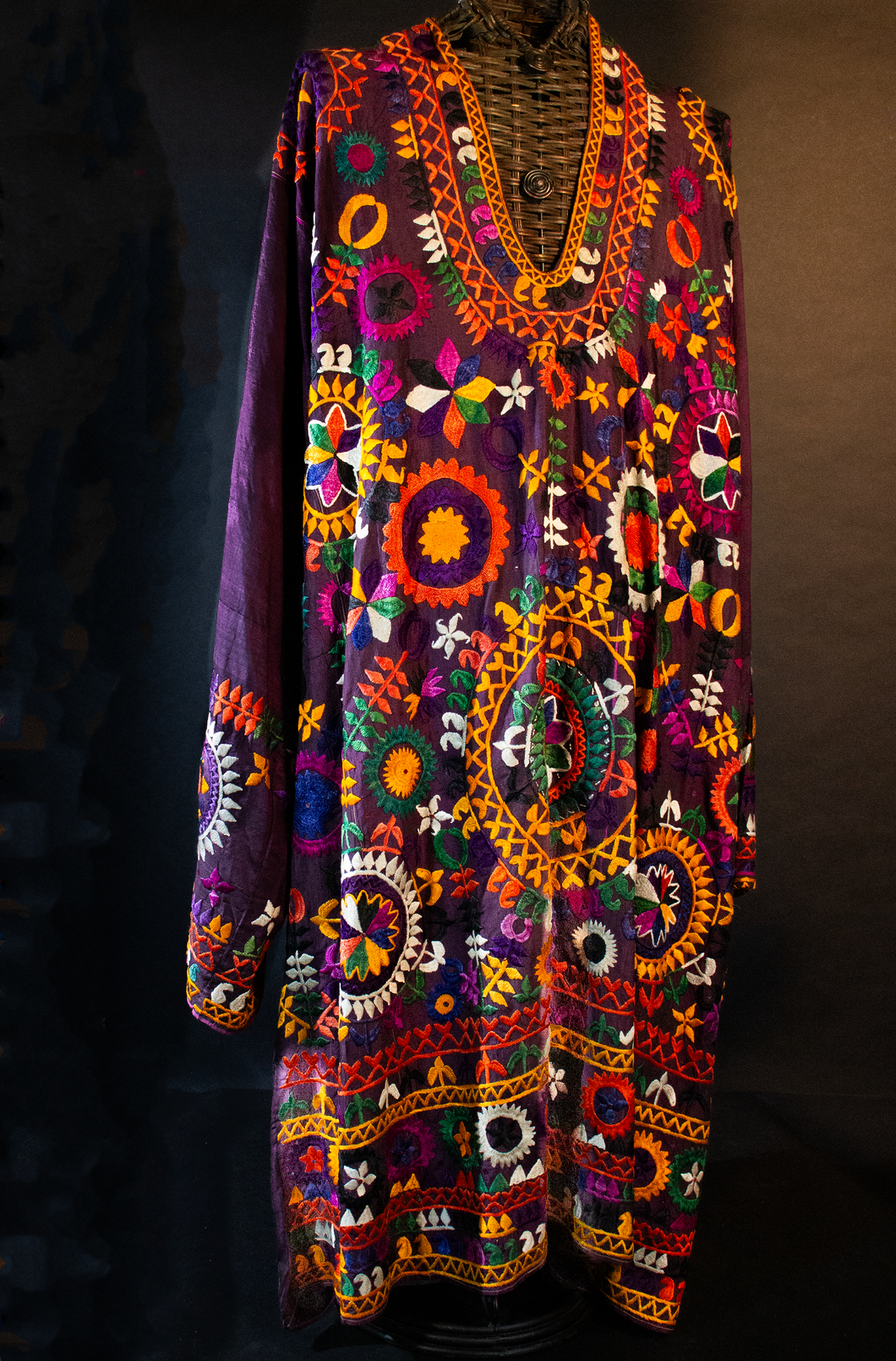 Embroidered Silk Antique Tadjik Dress