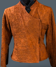 Load image into Gallery viewer, Orange on Orange  Embroidered Jacket with Side Ties
