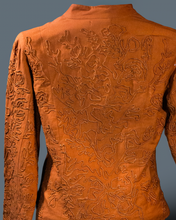 Load image into Gallery viewer, Orange on Orange  Embroidered Jacket with Side Ties
