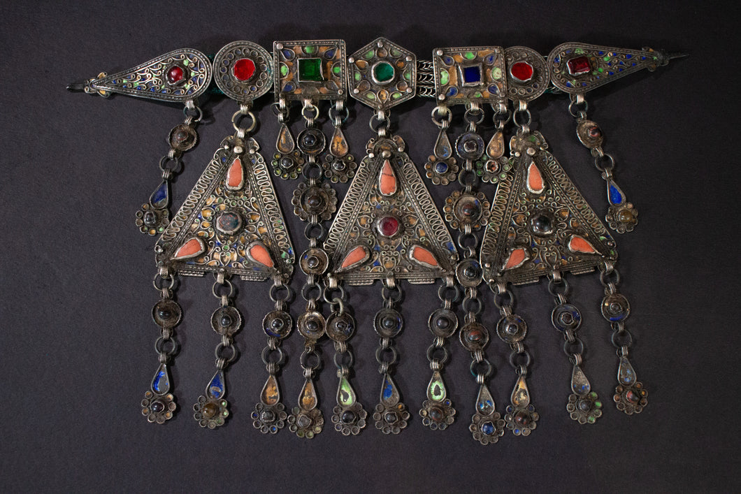 Early Headdress with Enameling, Faience, and Glass from Ait Ouaouzguit