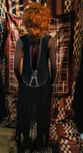 Load image into Gallery viewer, Black Gauze Sun Dress with Embroidery and Beading
