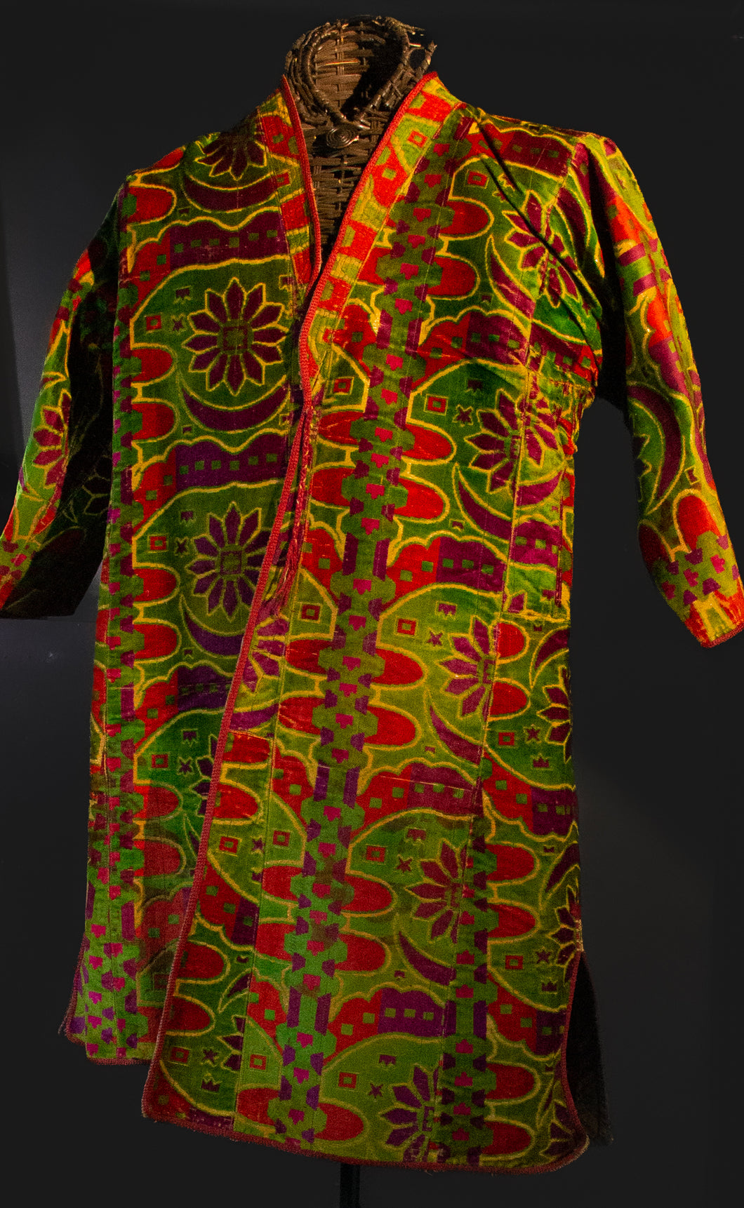 Uzbekistan Velvet Brocade with Rare Russian Orientalist Pattern