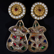 Load image into Gallery viewer, Bespoke Earrings Up-cycled from Antique Central Asian Components.
