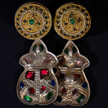 Load image into Gallery viewer, Bespoke Earrings Up-cycled from Antique Central Asian Components.
