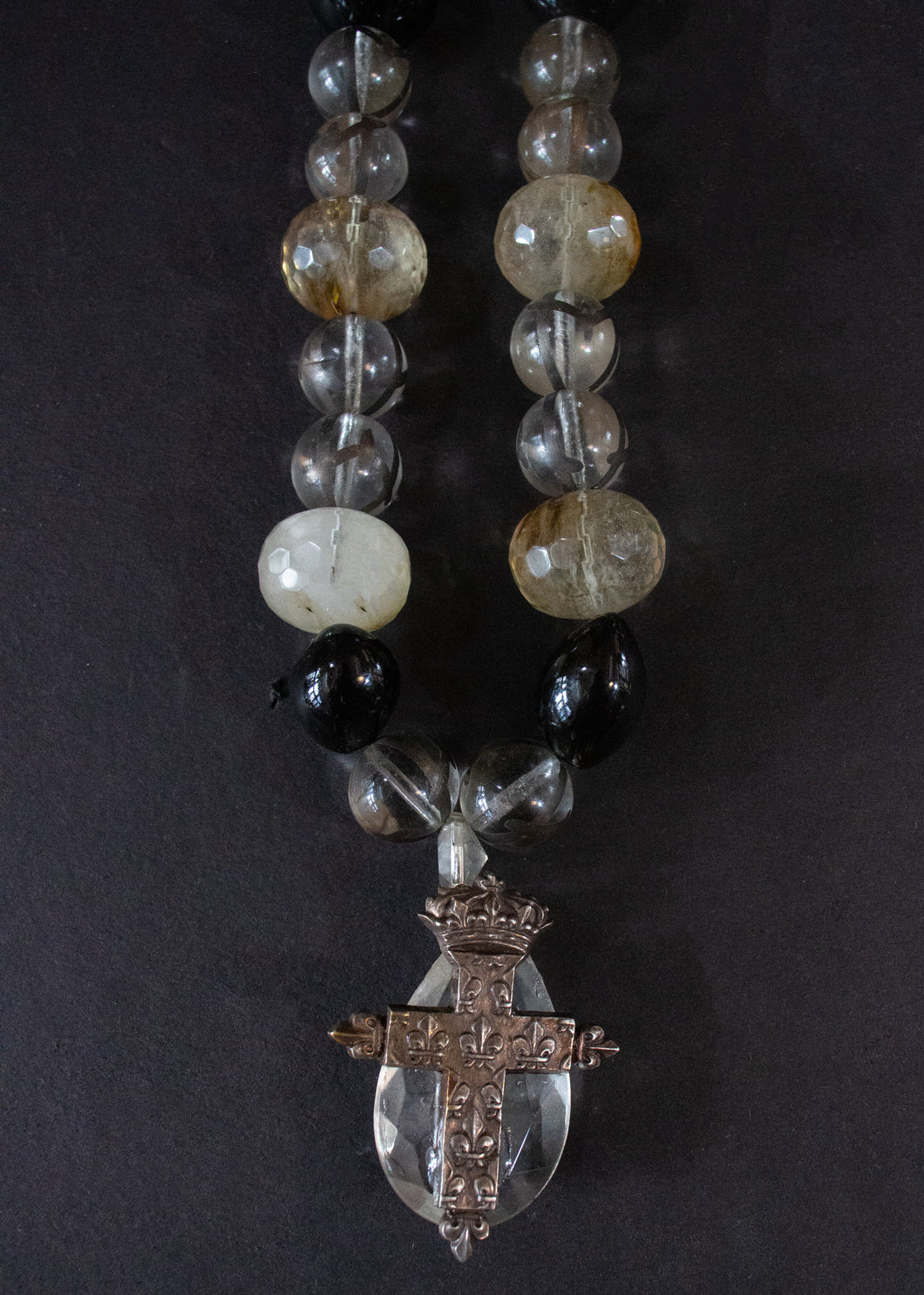 Rosaries of Woodhull Hedges in Crystal, Silver and Kukui Seed Beads