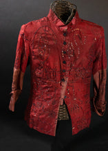 Load image into Gallery viewer, Dries Van Noten Burgundy Silk  Embroidered Blouse
