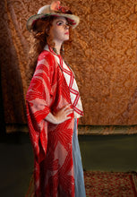 Load image into Gallery viewer, Red Silk Shibori Japanese Kimono
