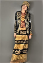 Load image into Gallery viewer, Stunning gold woven wedding sarong from Sumatra, Indonesia.
