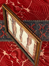 Load image into Gallery viewer, Side view showing decoupaged &quot;inlay&quot; along outer edge of frame.
