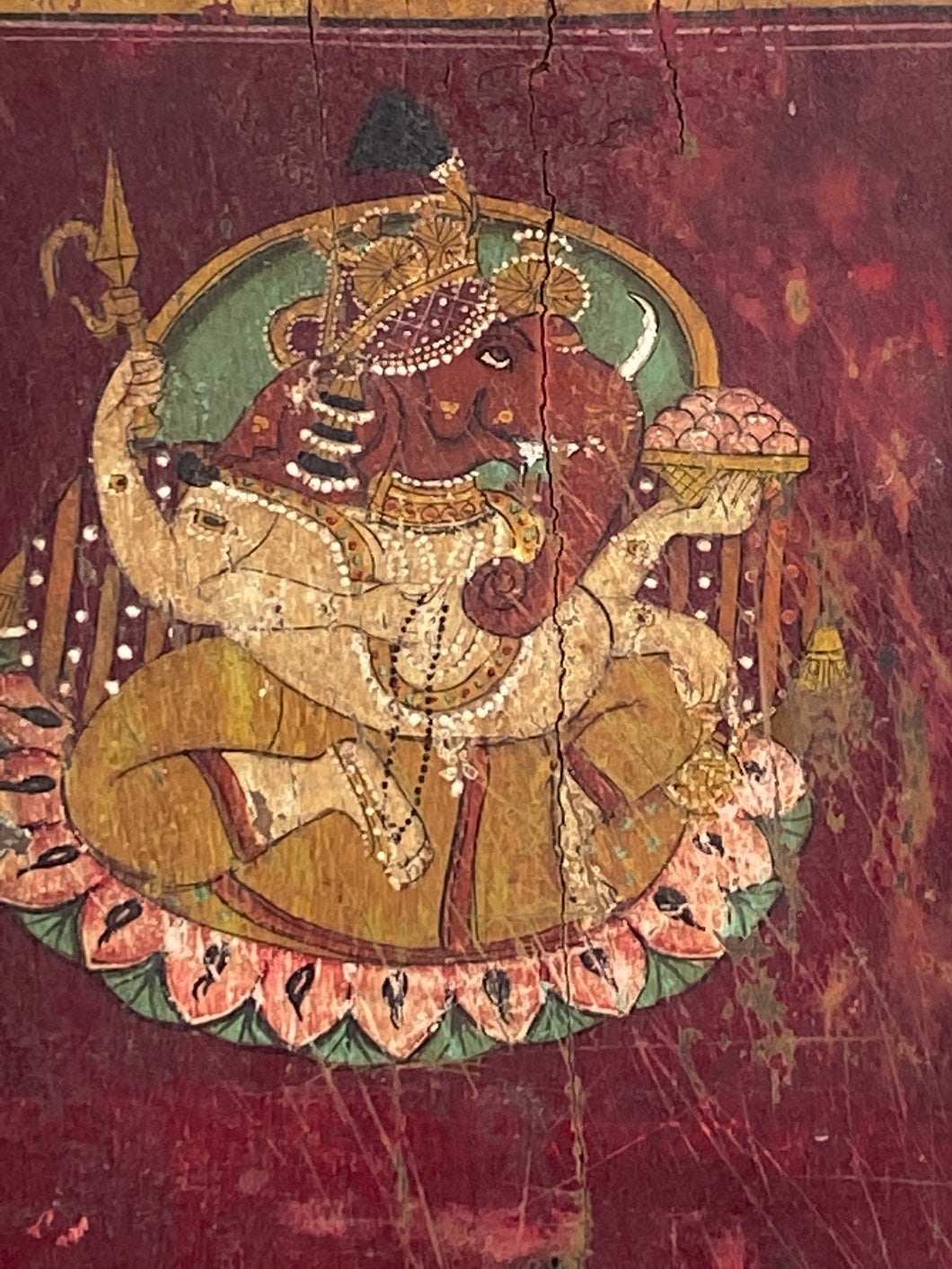 Indian Wood and Polychrome Writing Tablet