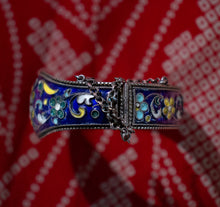 Load image into Gallery viewer, Enameled Bracelet on Silver from Central Asia
