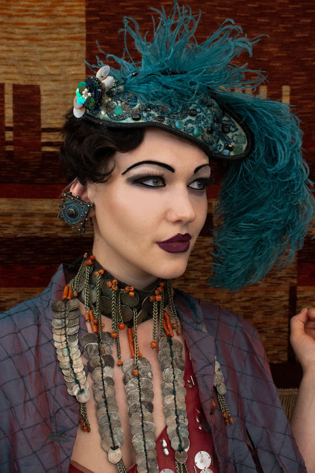 Whimsical holiday flapper headpiece