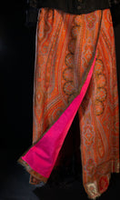 Load image into Gallery viewer, Paisley Midi Wrap Skirt With  Flamingo Pink Taffeta Lining.
