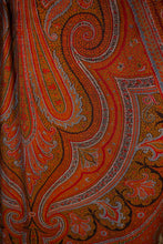 Load image into Gallery viewer, Paisley Midi Wrap Skirt With  Flamingo Pink Taffeta Lining.
