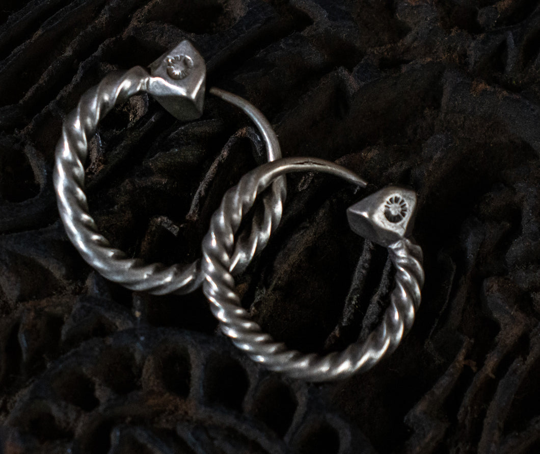 Spiral Tuareg Silver Earrings