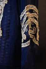 Load image into Gallery viewer, Beaded  Calypso Beaded Chiffon Lapis Lazuli Blue Tunic
