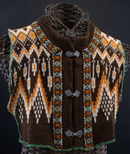 Load image into Gallery viewer, Front view of bolero sweater showing metal closures

