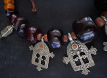Load image into Gallery viewer, Berber Cherry Amber and Bakelite  Necklace
