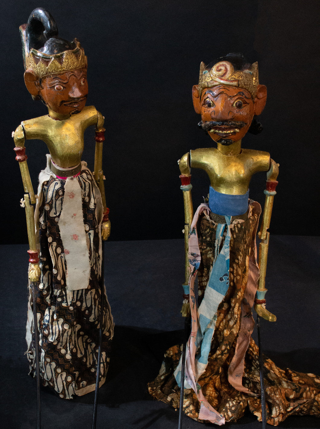Pair of Wayang Golek Indonesian Shadow Puppets