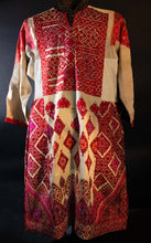 Load image into Gallery viewer, Swat Valley Fuchsia   Embroidered Bodice  White  Tunic
