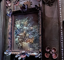 Load image into Gallery viewer, Shell diorama presented in shell-embellished frame.
