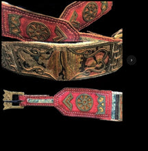 Load image into Gallery viewer, Tibetan Leather Applique Belt
