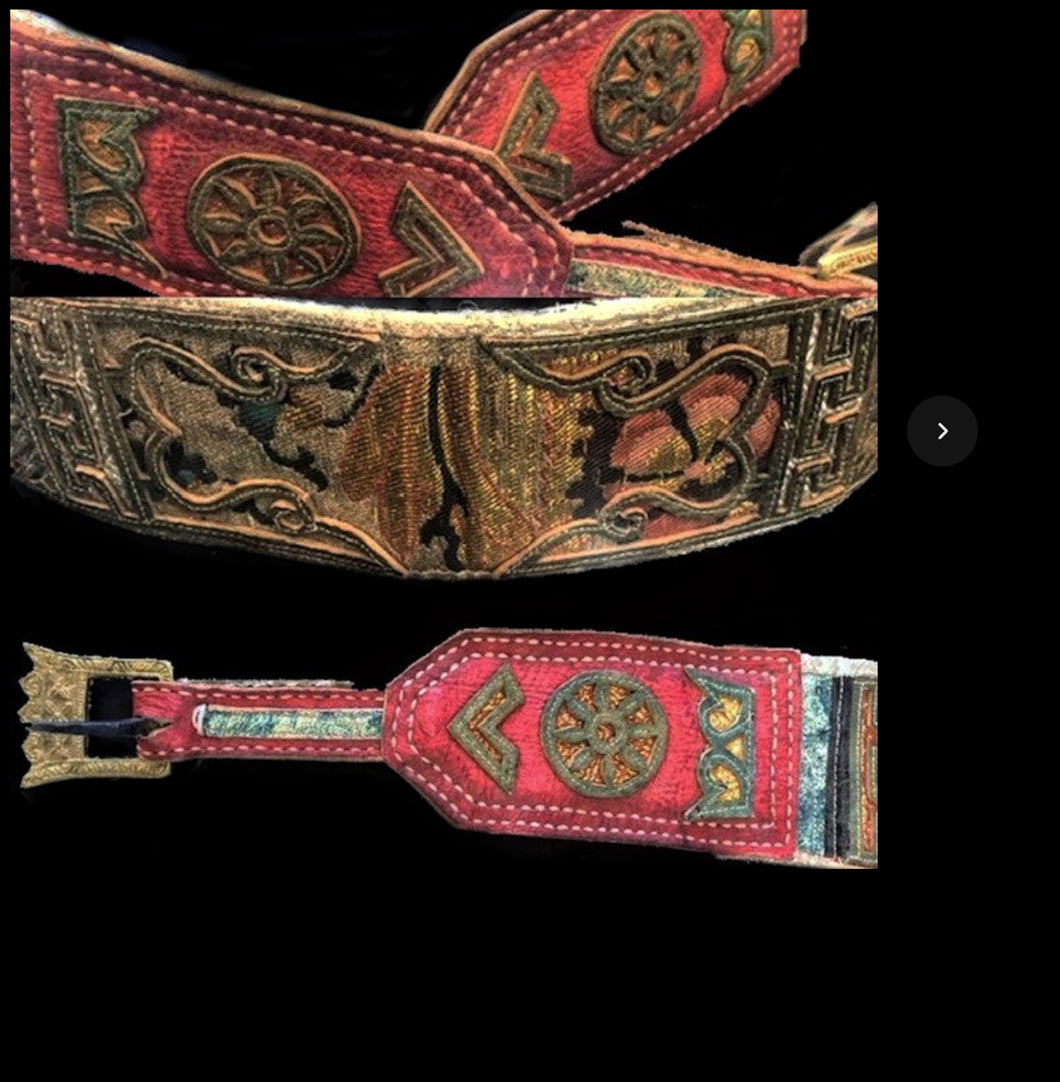 Tibetan Leather Applique Belt