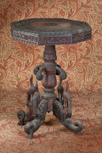 Load image into Gallery viewer, Intricately carved antique teak table from India
